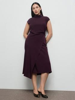 Mango Penny Turtleneck Wrap Dress, Medium Purple, Medium Purple