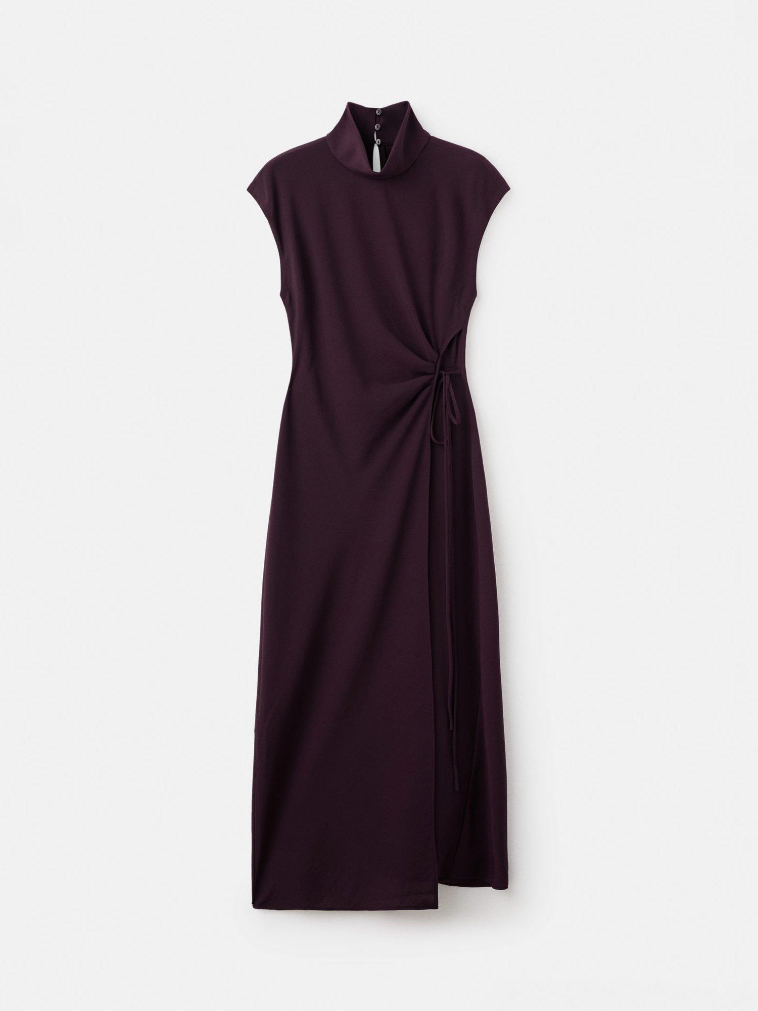 Product image 3 of 8, which shows Mango Penny Turtleneck Wrap Dress, Medium Purple, 4