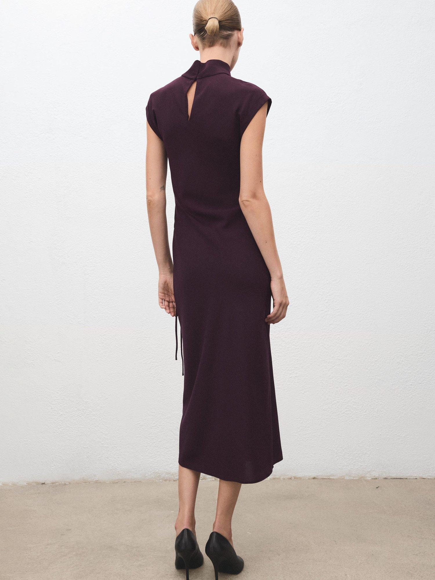 Product image 4 of 8, which shows Mango Penny Turtleneck Wrap Dress, Medium Purple, 4