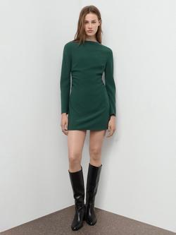 Mango Saha Ruched Mini Dress, Bright Green - view 2, Bright Green