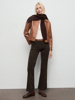 Mango Jolene Corduroy Flared Jeans - view 2, Dark Brown