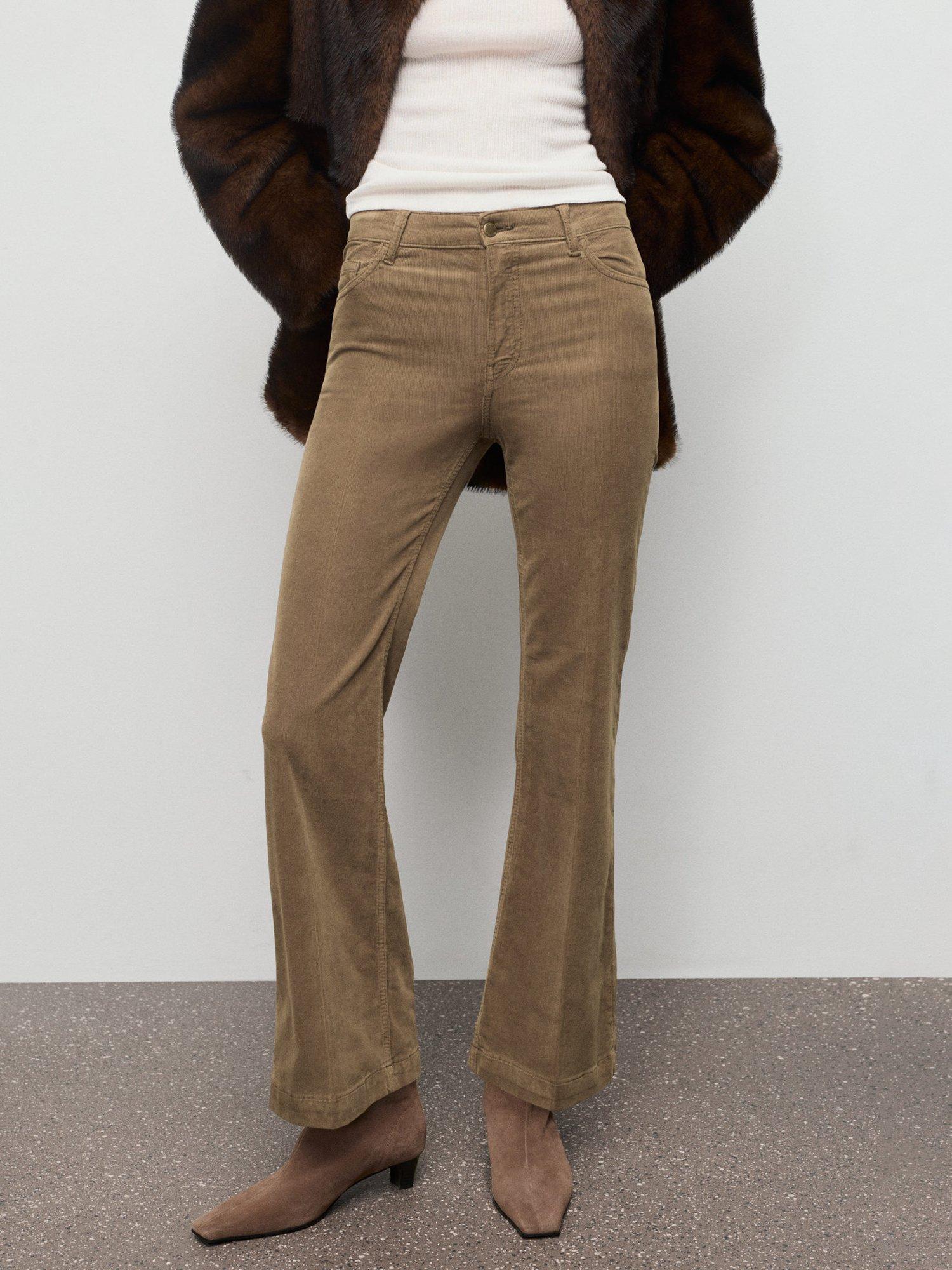 Product image 1 of 8, which shows Mango Jolene Corduroy Flared Jeans, Brown, 4
