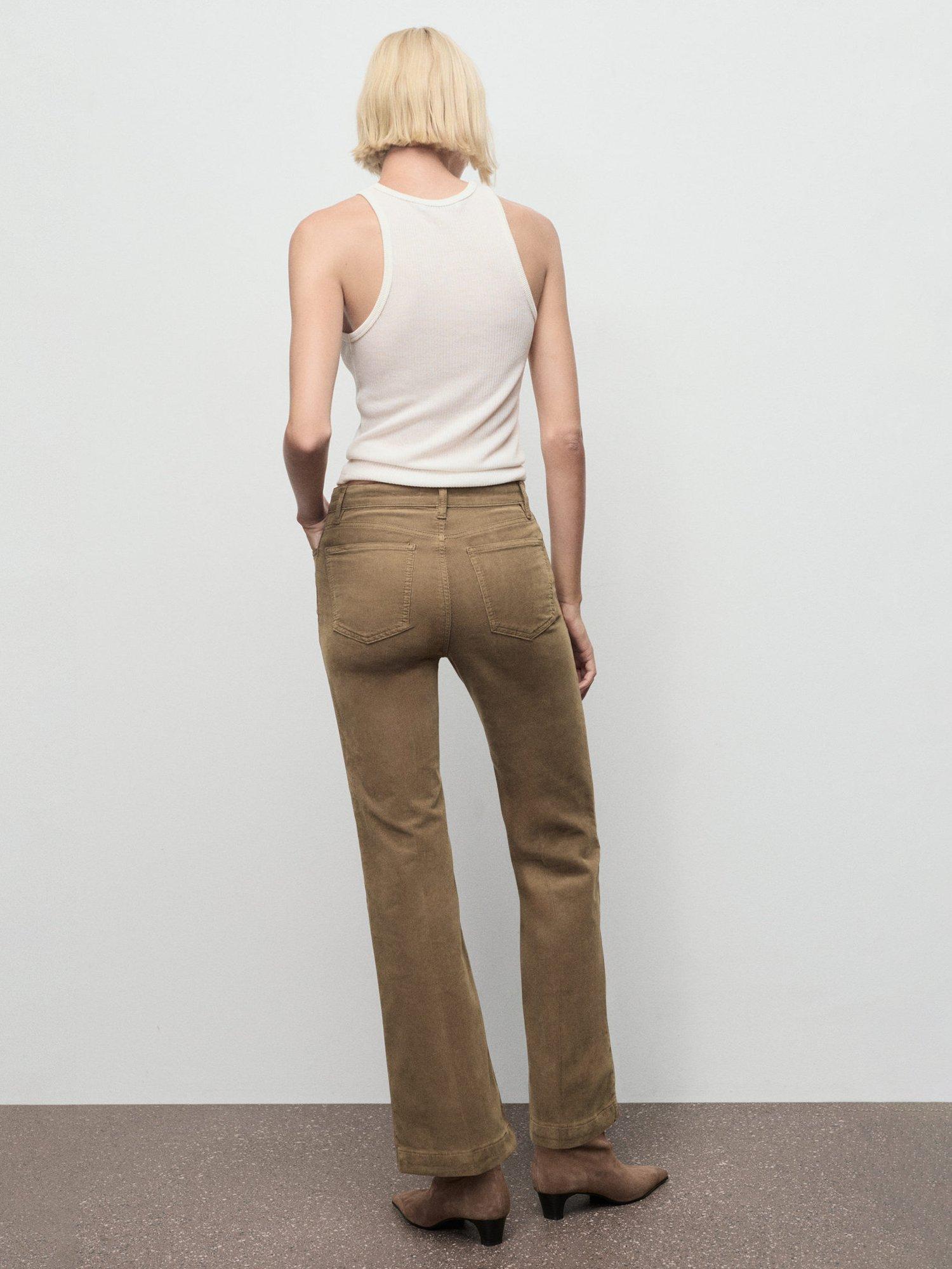 Product image 4 of 8, which shows Mango Jolene Corduroy Flared Jeans, Brown, 4