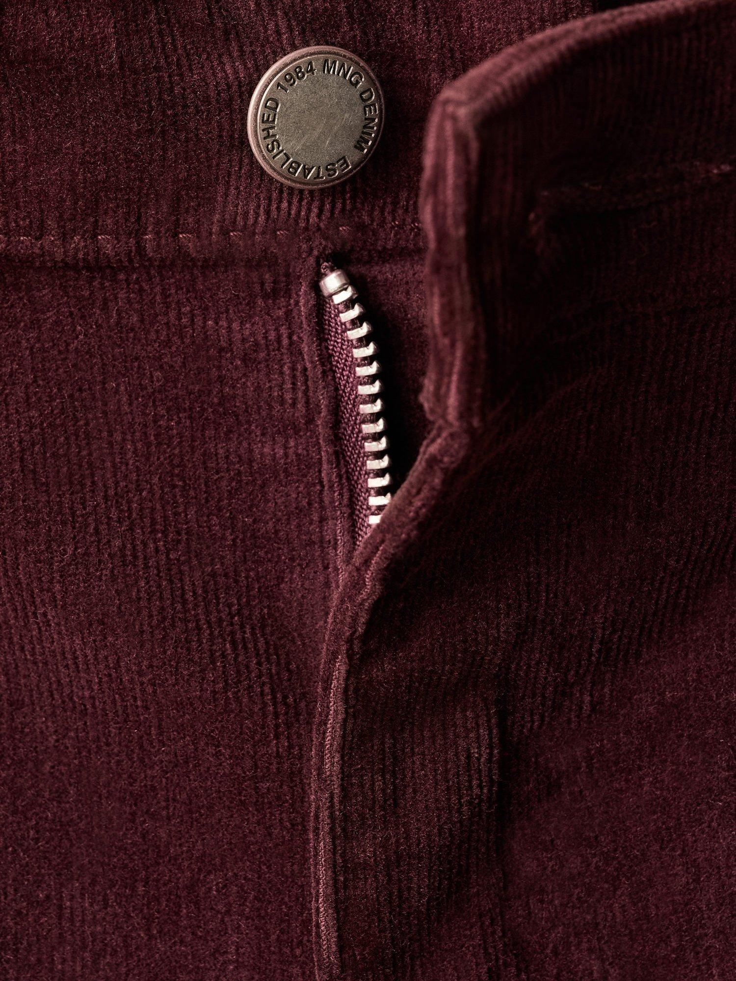 Product image 8 of 8, which shows Mango Jolene Corduroy Flared Jeans, Dark Red, 4