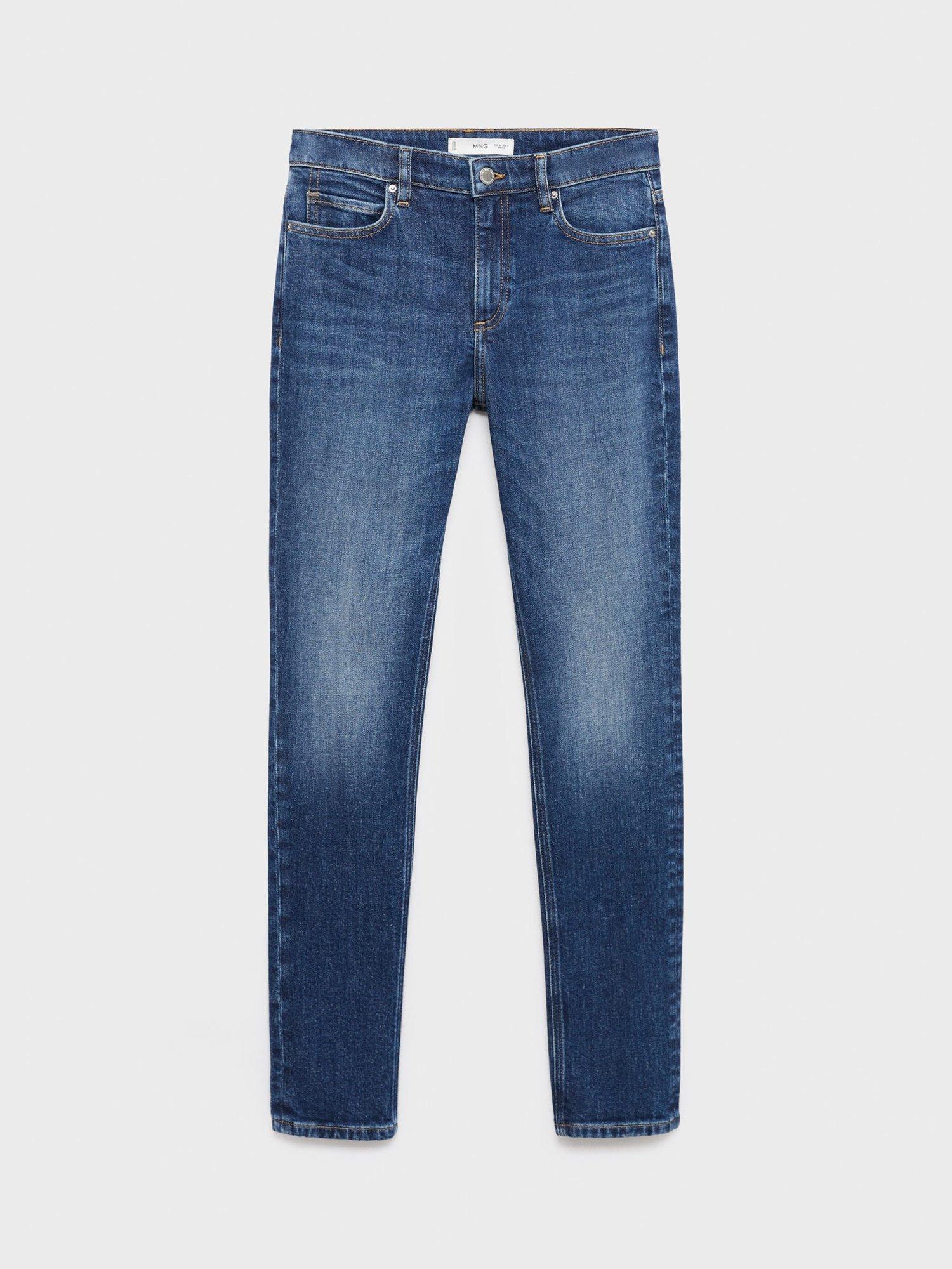 Product image 3 of 8, which shows Mango Sia Mid Rise Skinny Jeans, Open Blue, 10