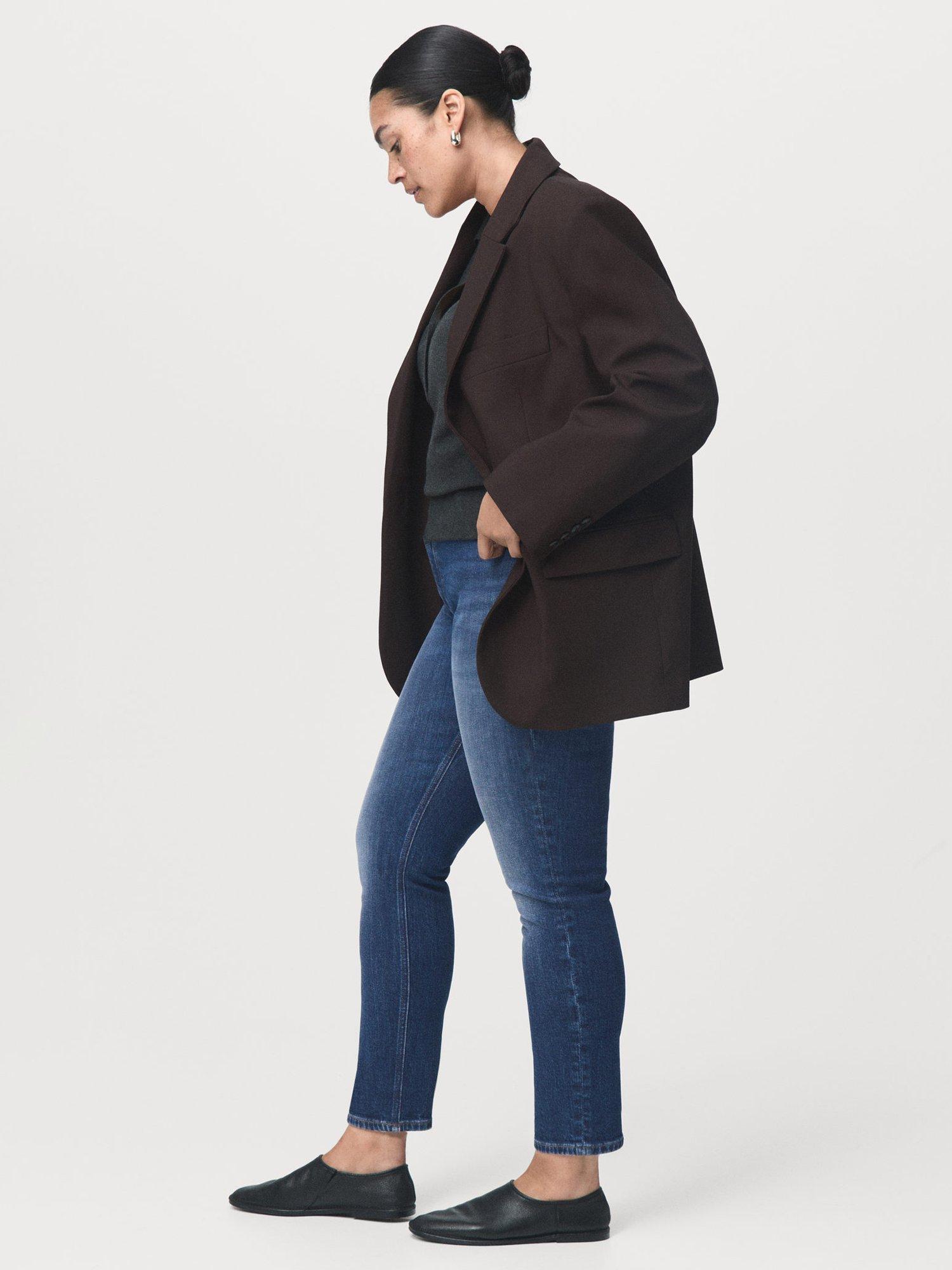Product image 7 of 8, which shows Mango Sia Mid Rise Skinny Jeans, Open Blue, 10