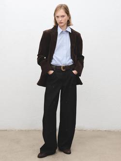 Mango Sandra Patch Barrel Leg Jeans, Black - view 2, Black