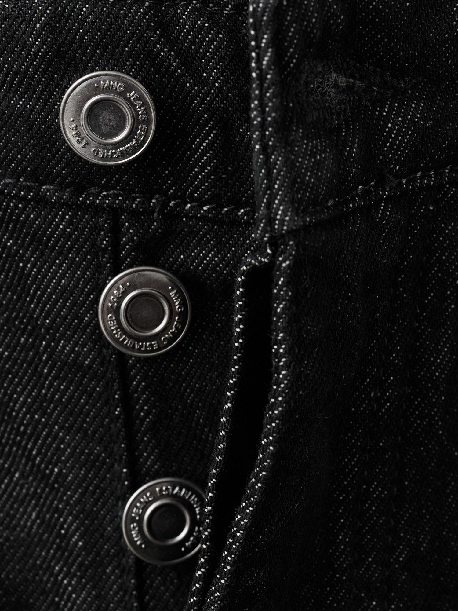 Product image 7 of 7, which shows Mango Sandra Patch Barrel Leg Jeans, Black, 10