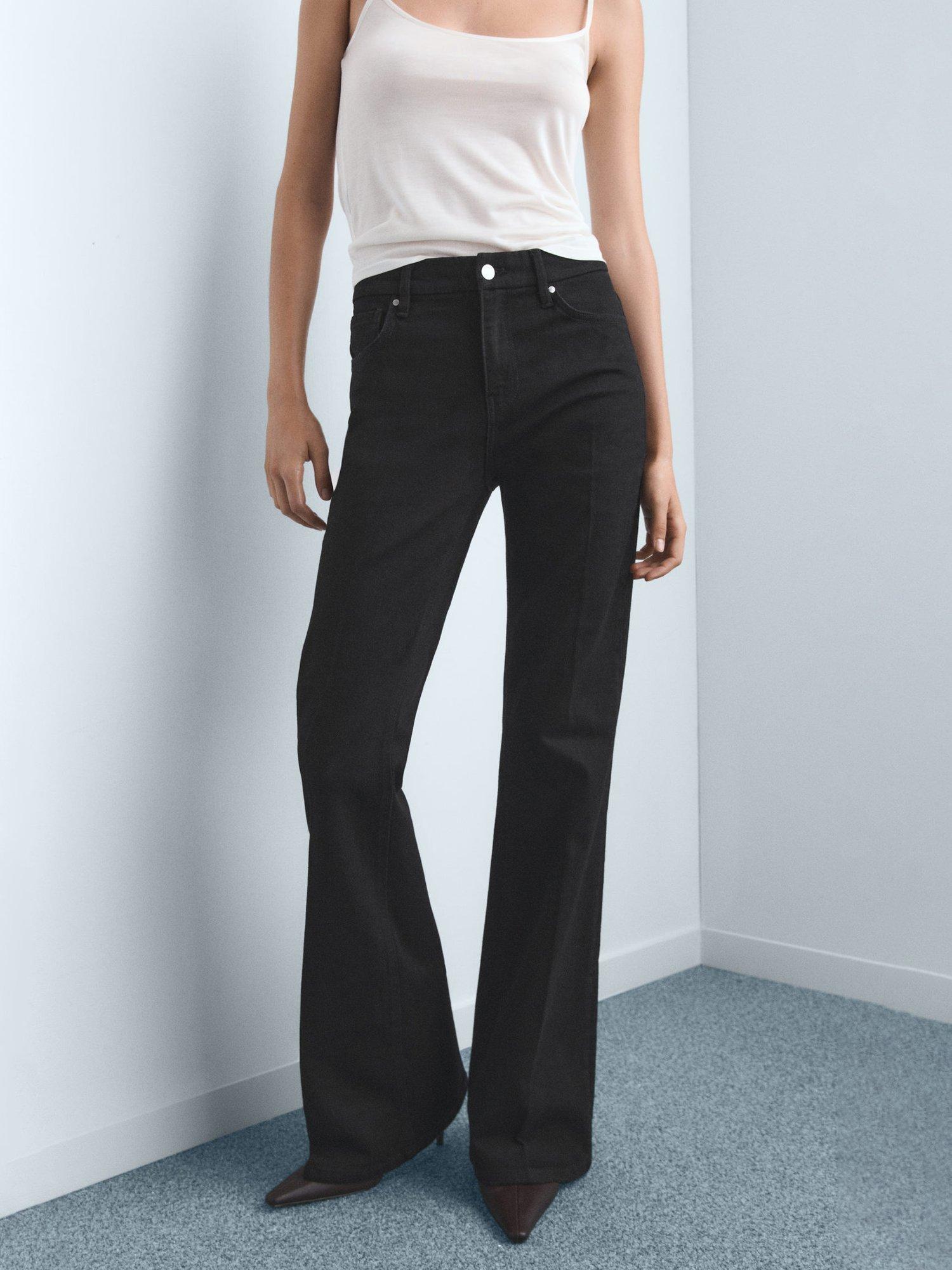 Product image 1 of 7, which shows Mango Violeta High Rise Flared Jeans, Open Grey, 10
