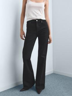 Mango Violeta High Rise Flared Jeans, Open Grey, Open Grey