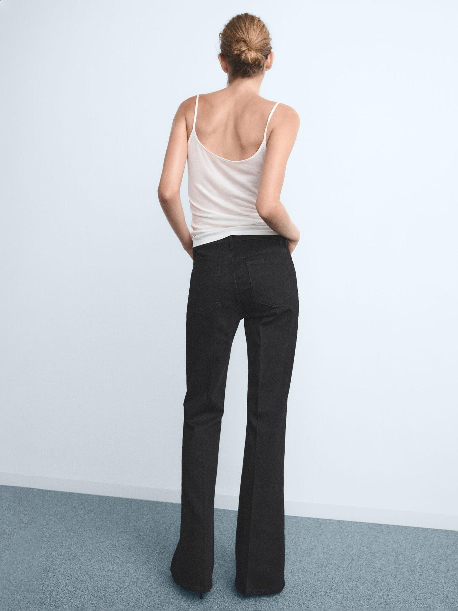 Product image 4 of 7, which shows Mango Violeta High Rise Flared Jeans, Open Grey, 10