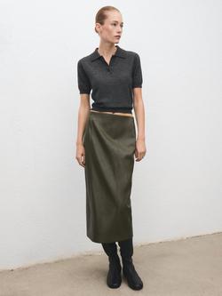 Mango Academia Polo Knit Top, Grey - view 2, Grey