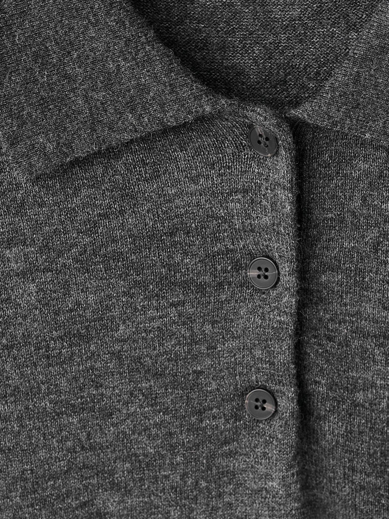 Product image 8 of 8, which shows Mango Academia Polo Knit Top, Grey, XS