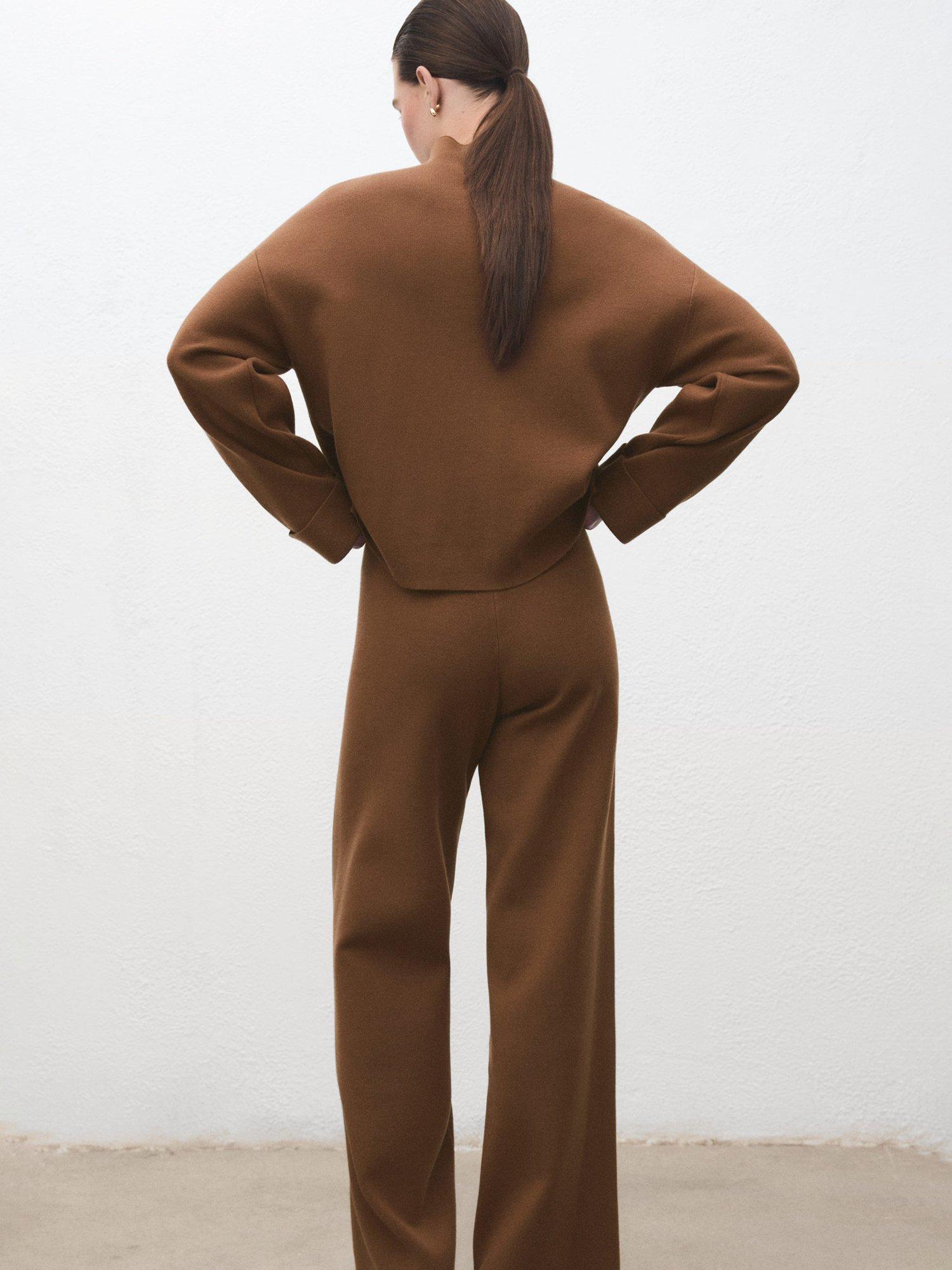 Product image 4 of 8, which shows Mango Berta High Neck Jumper, Dark Brown, M