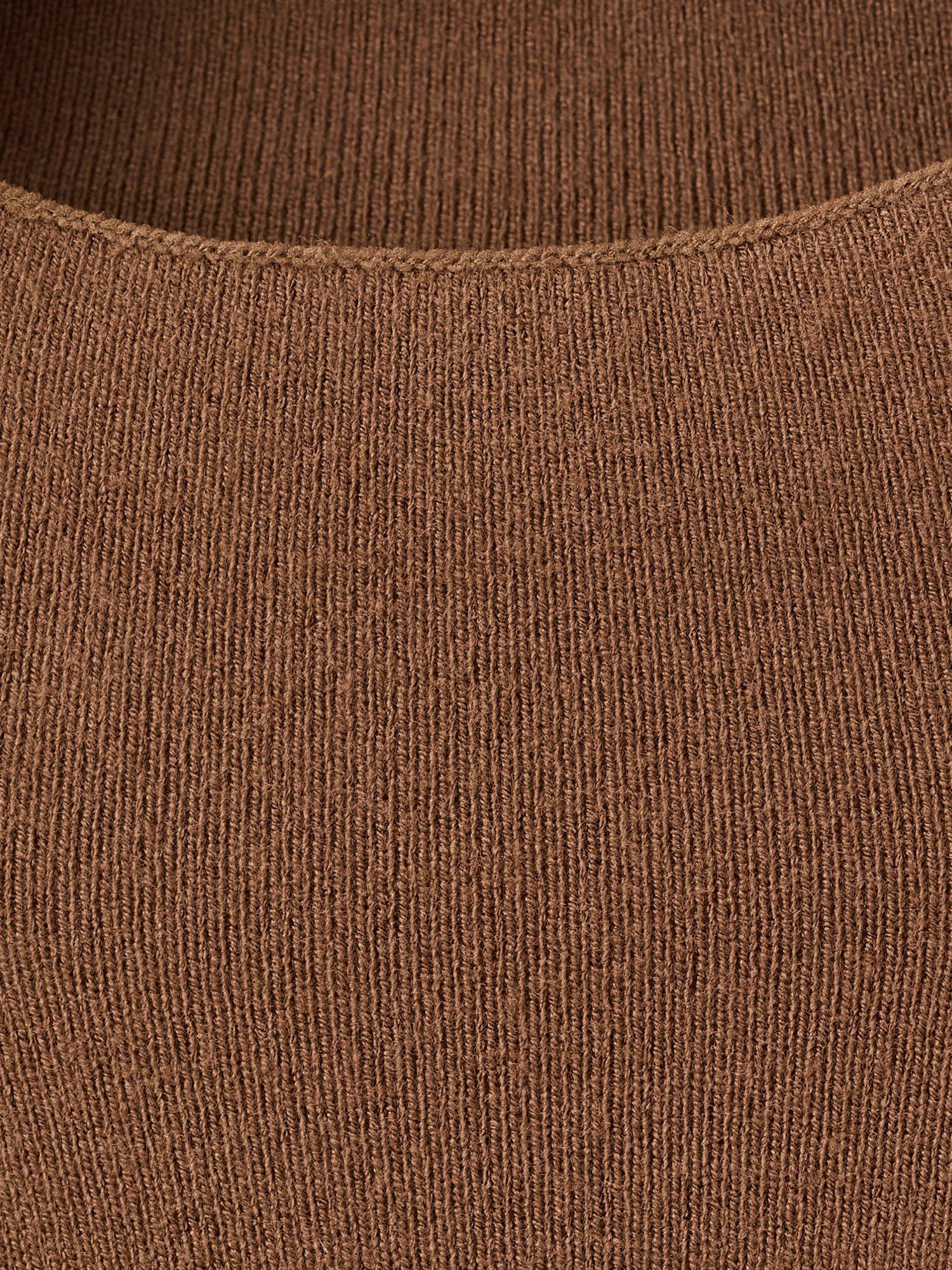 Product image 8 of 8, which shows Mango Berta High Neck Jumper, Dark Brown, M