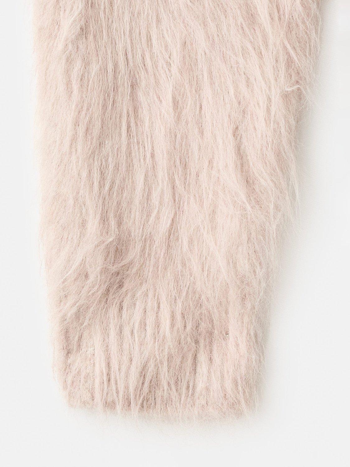 Product image 5 of 8, which shows Mango Brushed Faux Fur Jumper, Light Grey, L