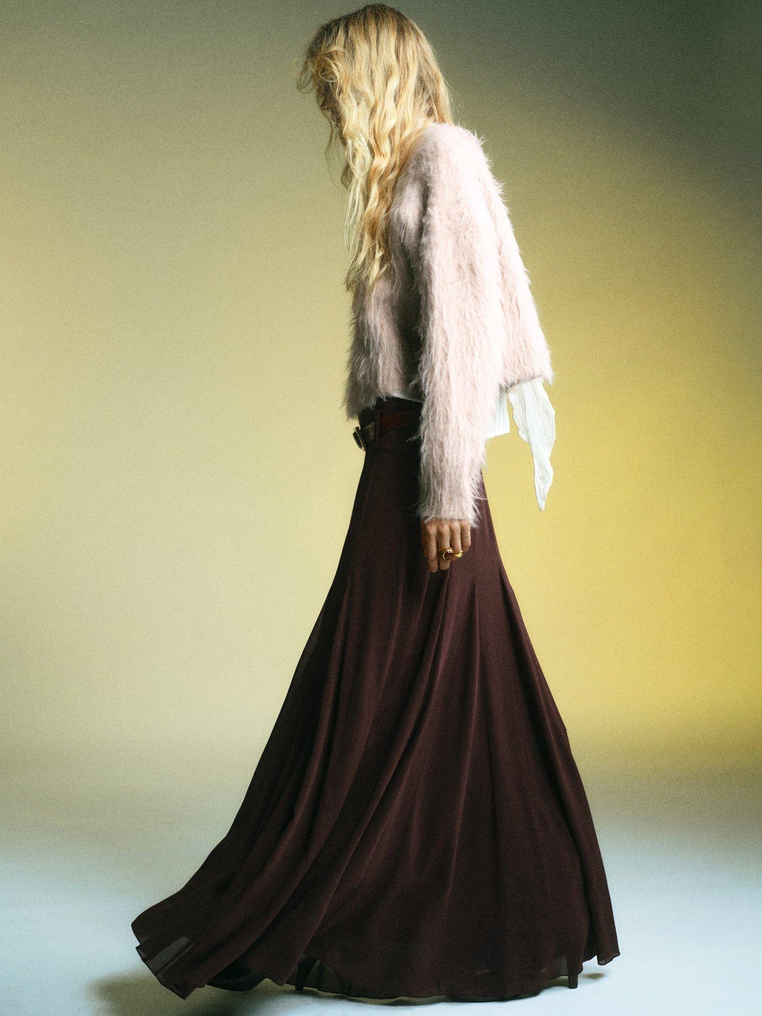 Product image 7 of 8, which shows Mango Brushed Faux Fur Jumper, Light Grey, L