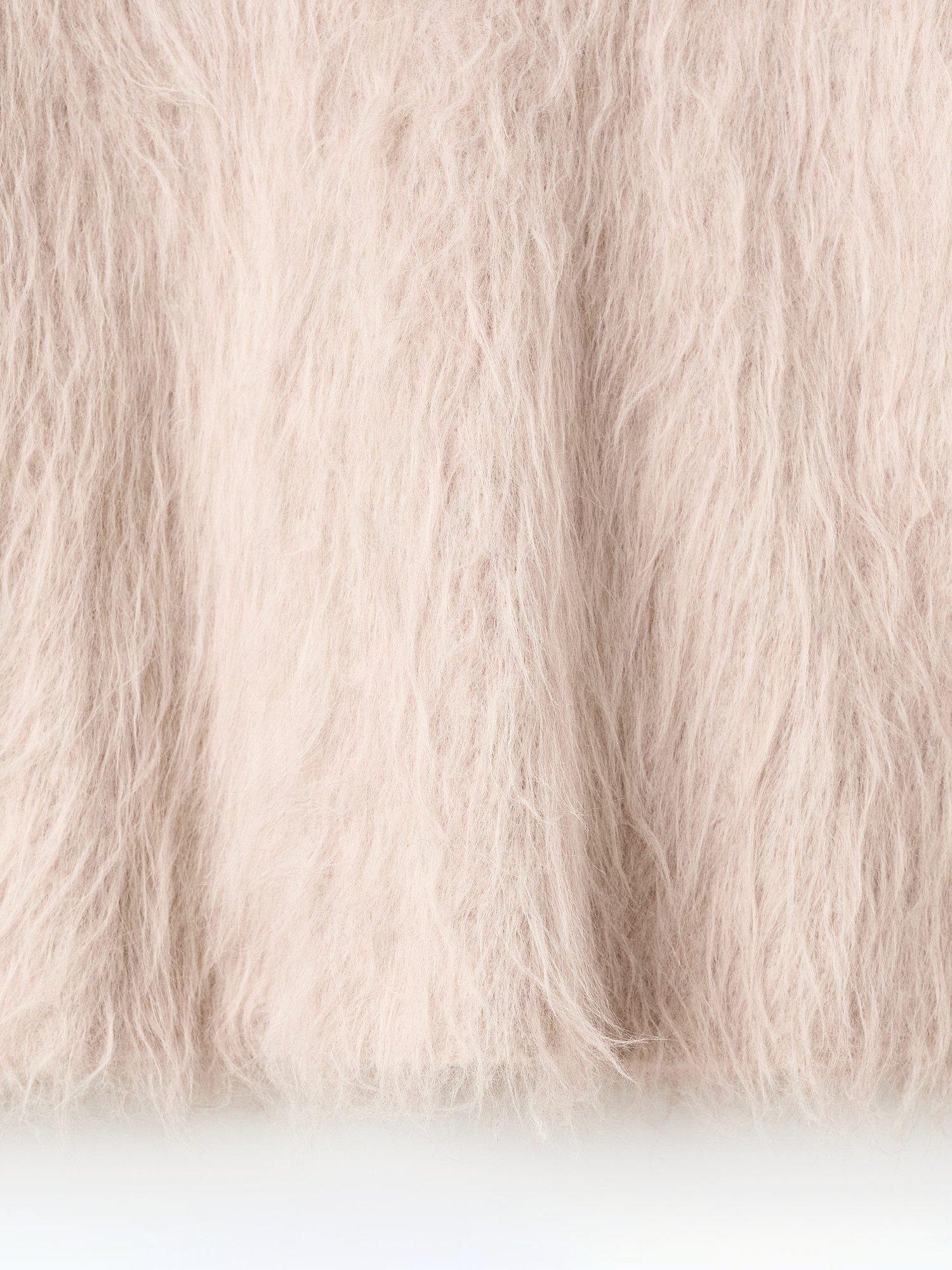 Product image 8 of 8, which shows Mango Brushed Faux Fur Jumper, Light Grey, L