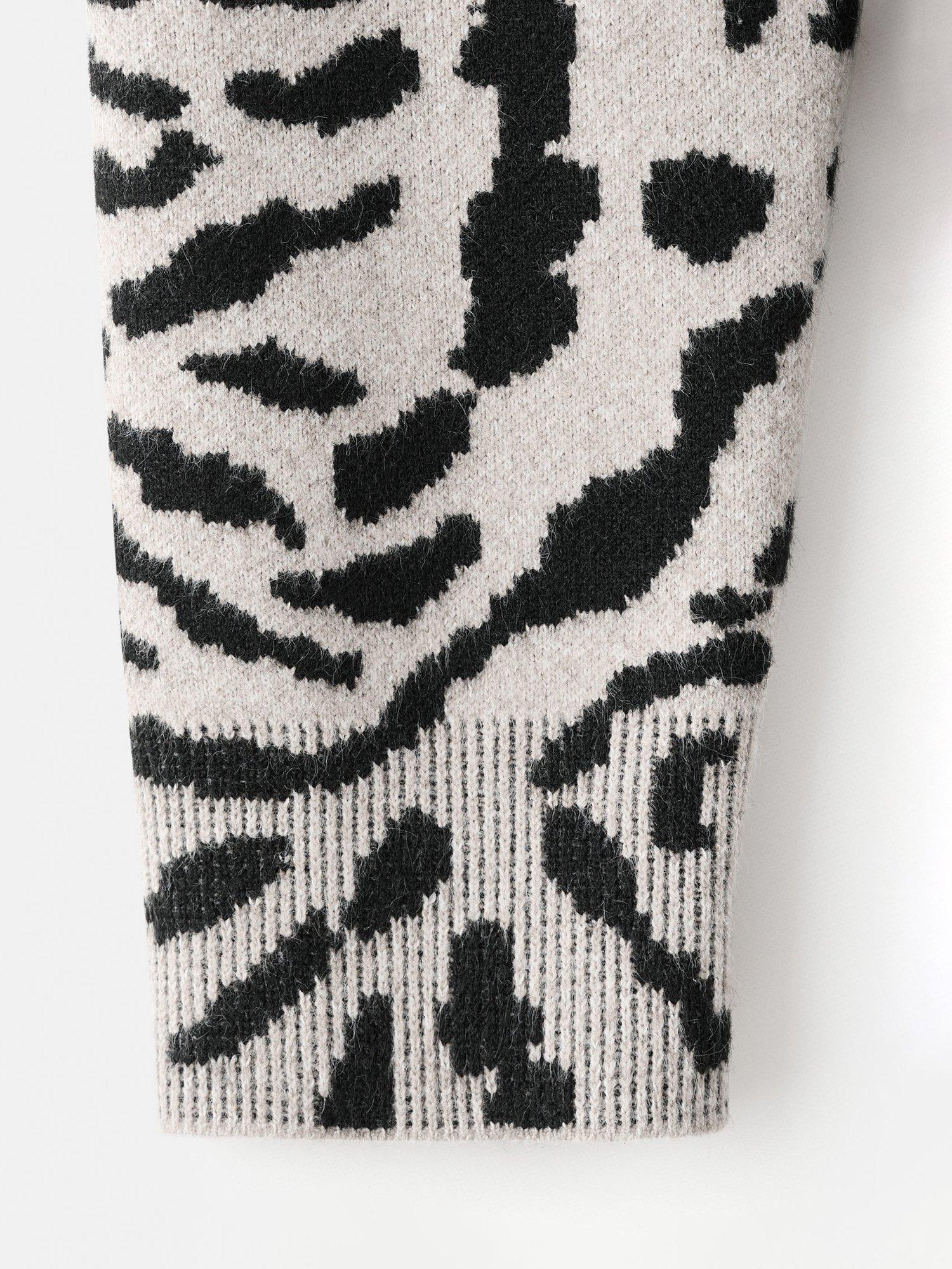 Product image 5 of 8, which shows Mango Felina Animal Print Jumper, Medium Brown, XS