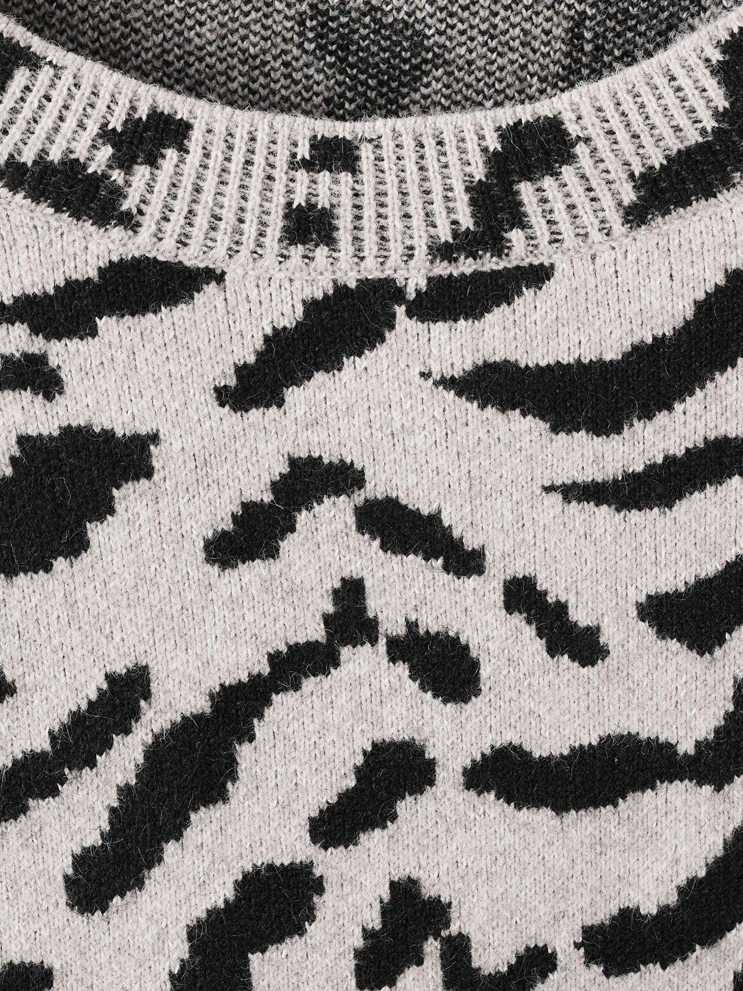 Product image 8 of 8, which shows Mango Felina Animal Print Jumper, Medium Brown, XS