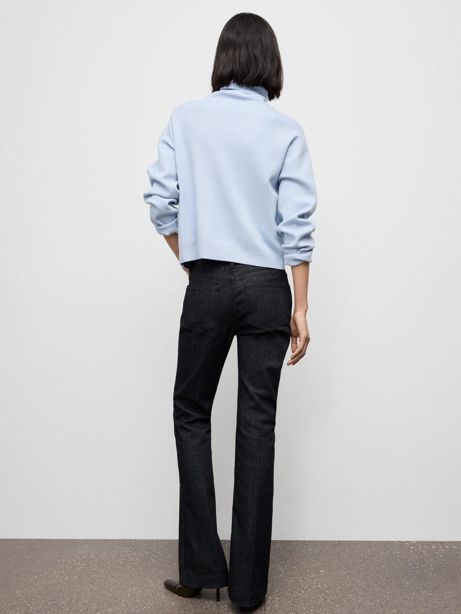 Product image 4 of 7, which shows Mango Latonis Zip Turtleneck Jumper, Light Blue, M