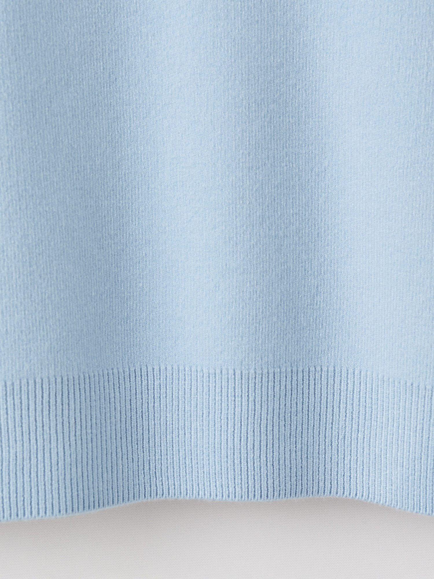 Product image 5 of 7, which shows Mango Latonis Zip Turtleneck Jumper, Light Blue, M