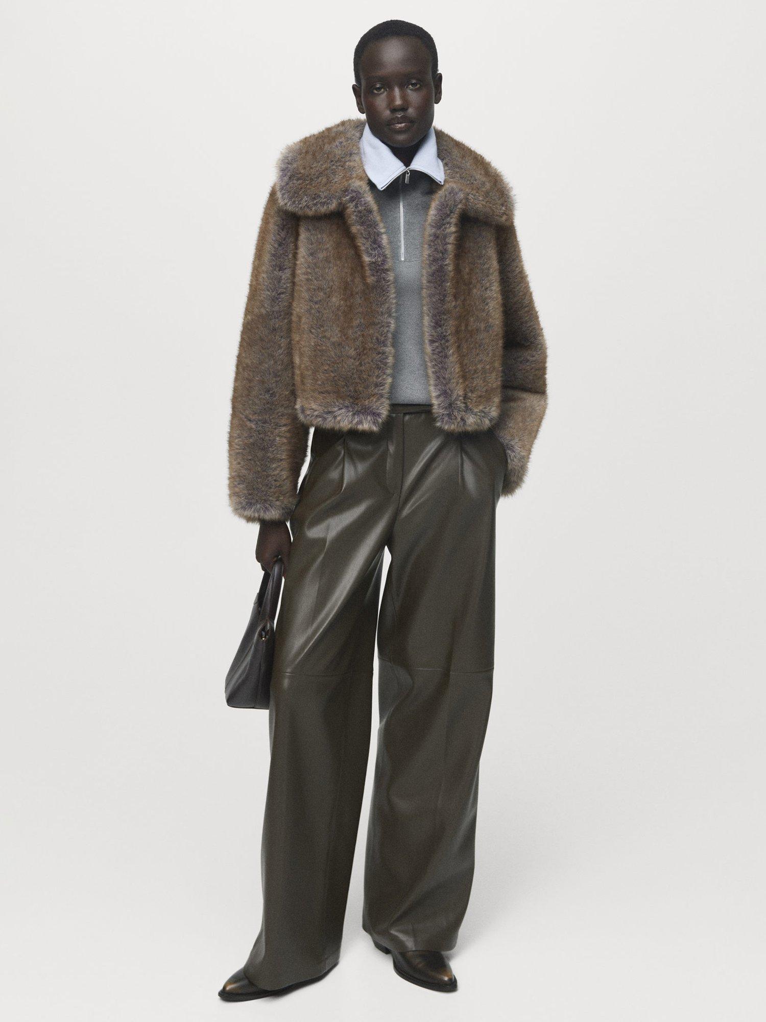 Product image 2 of 8, which shows Mango Latonis Contrast Collar Jumper, Grey, XXXL