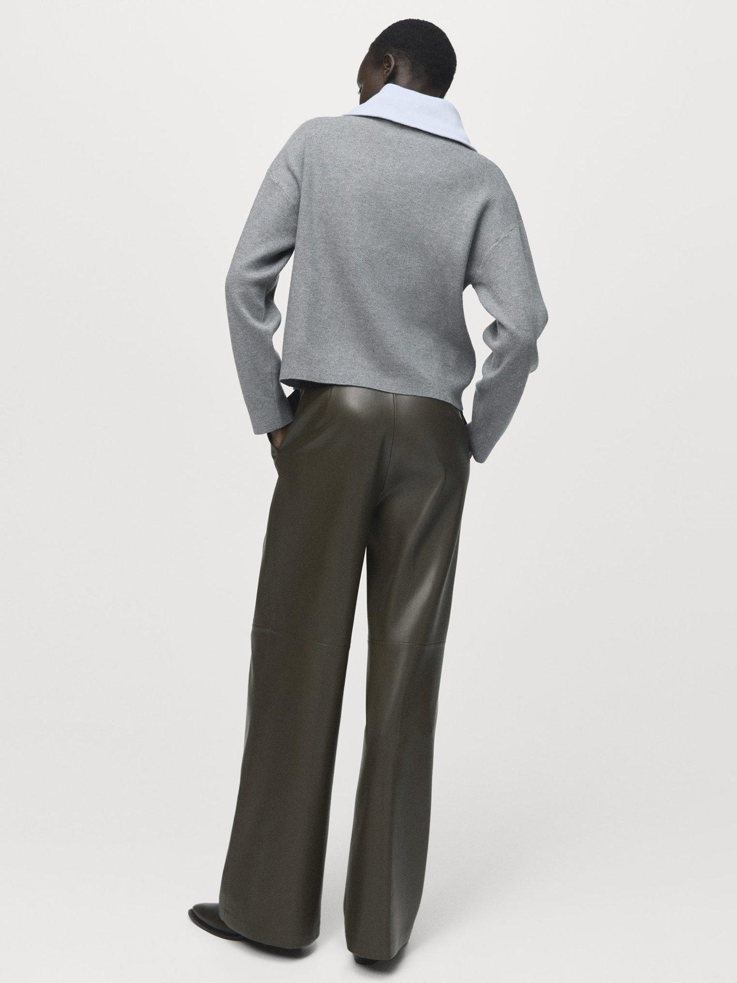 Product image 4 of 8, which shows Mango Latonis Contrast Collar Jumper, Grey, XXXL