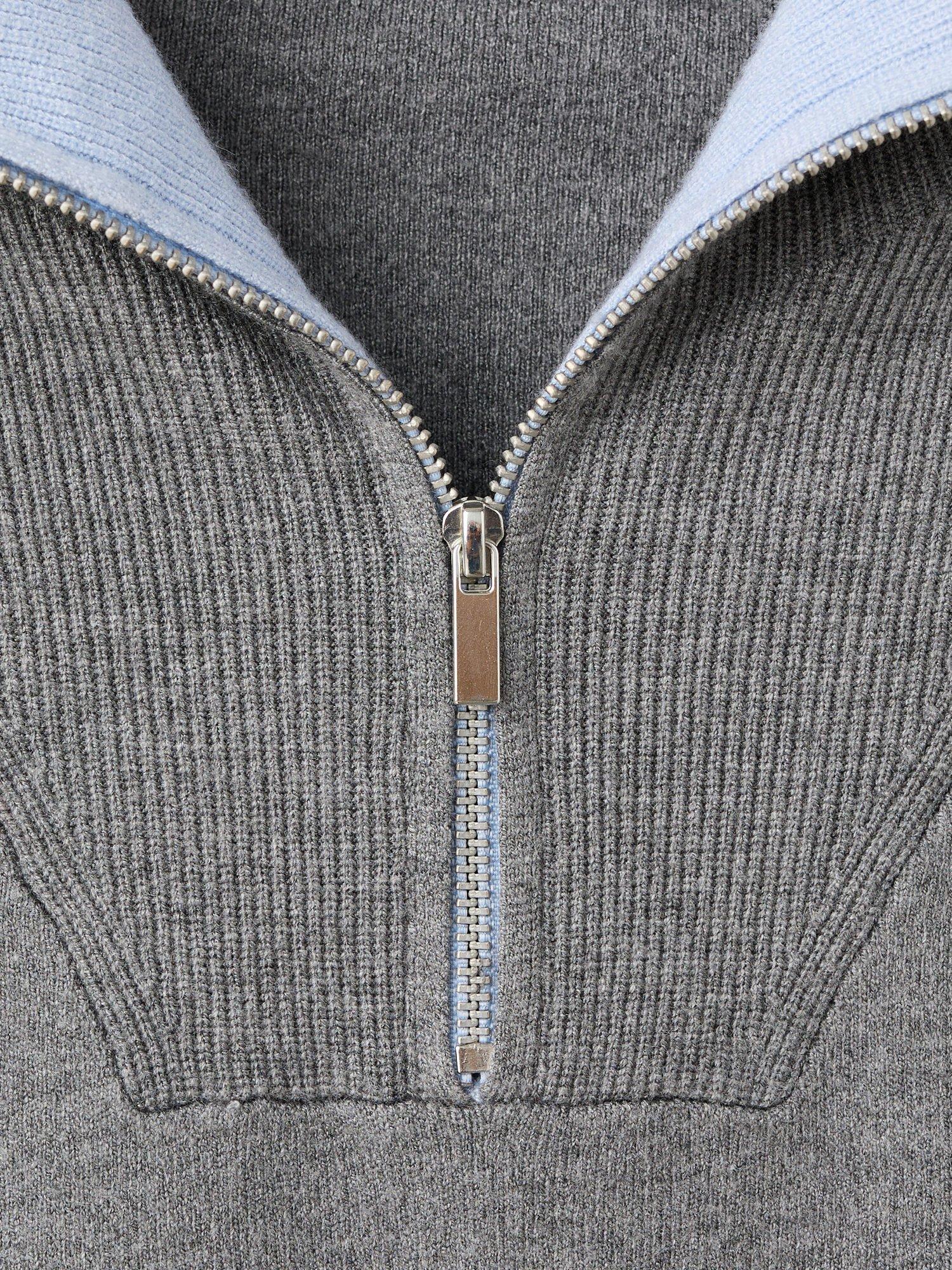 Product image 8 of 8, which shows Mango Latonis Contrast Collar Jumper, Grey, XXXL