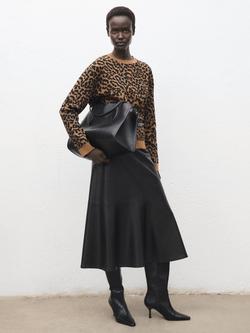 Mango Leona Leopard Print Jumper, Ecru/Multi - view 2, Ecru/Multi