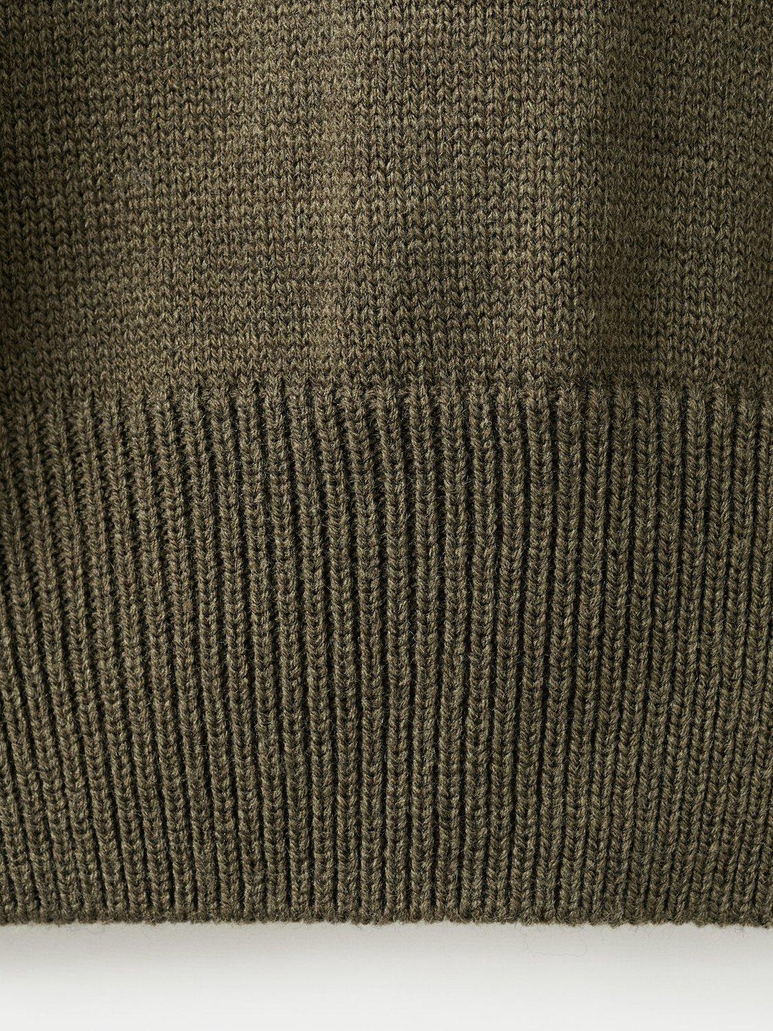Product image 5 of 8, which shows Mango Limones Button Neck Jumper, Khaki, XS