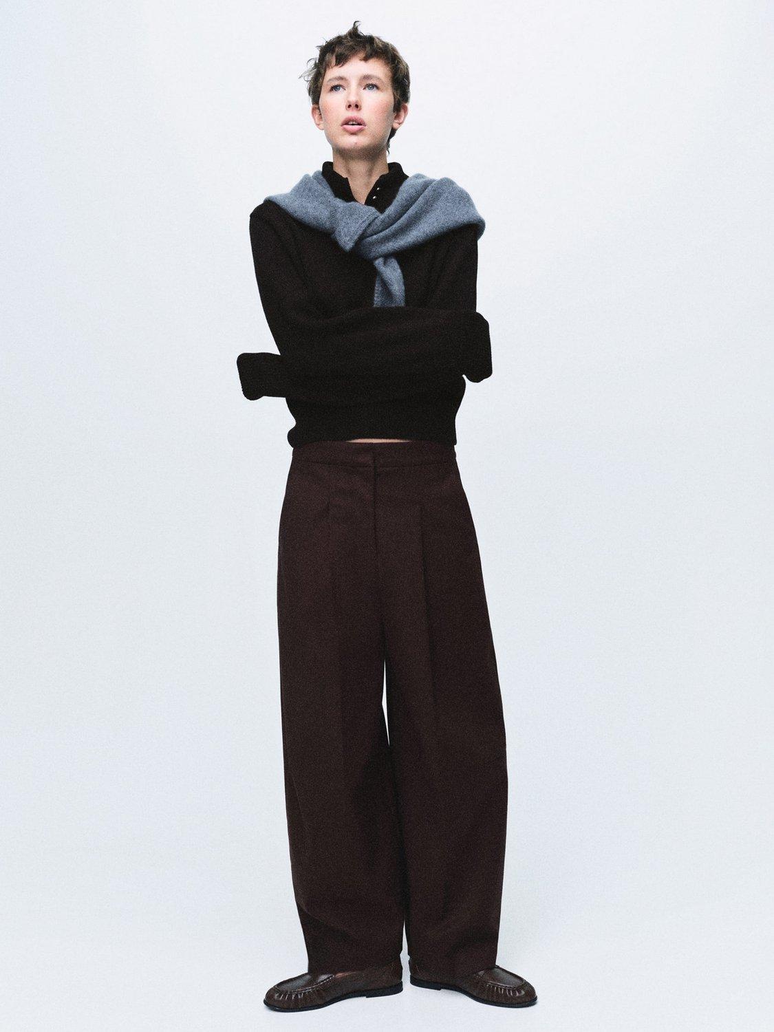 Product image 1 of 6, which shows Mango Limones Button Neck Jumper, Black, XS