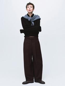 Mango Limones Button Neck Jumper, Black