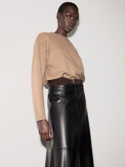 Mango Mariano Round Neck Jumper, Medium Brown