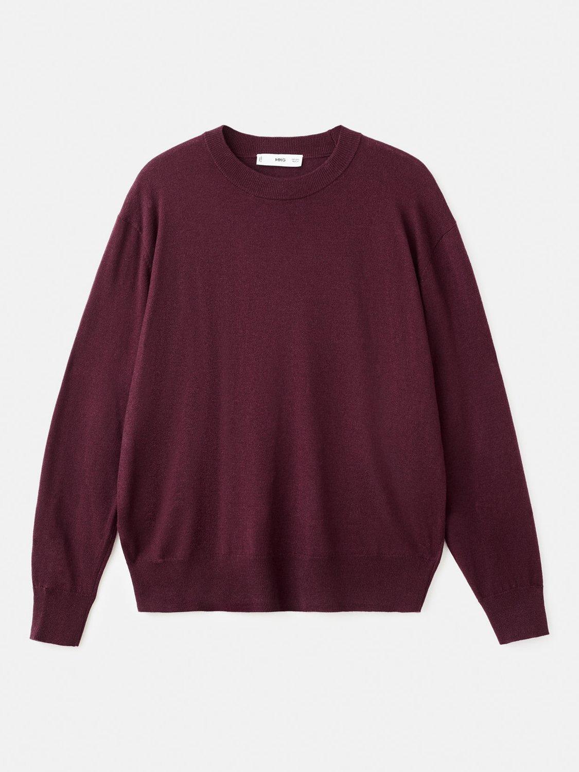 Product image 3 of 8, which shows Mango Mili Crew Neck Jumper, Dark Red, XXS