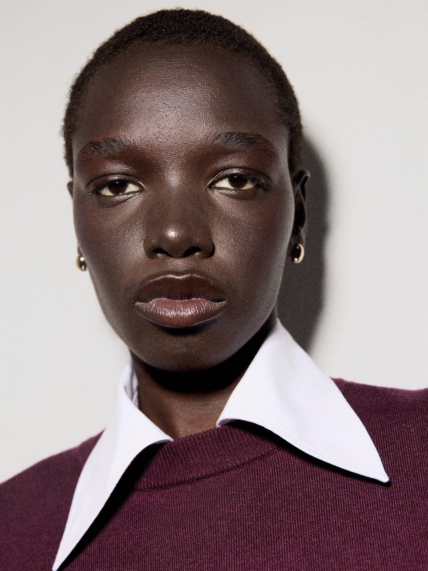 Product image 6 of 8, which shows Mango Mili Crew Neck Jumper, Dark Red, XXS