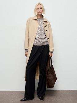 Mango Pitiusa Animal Print Jumper, Light Beige - view 2, Light Beige