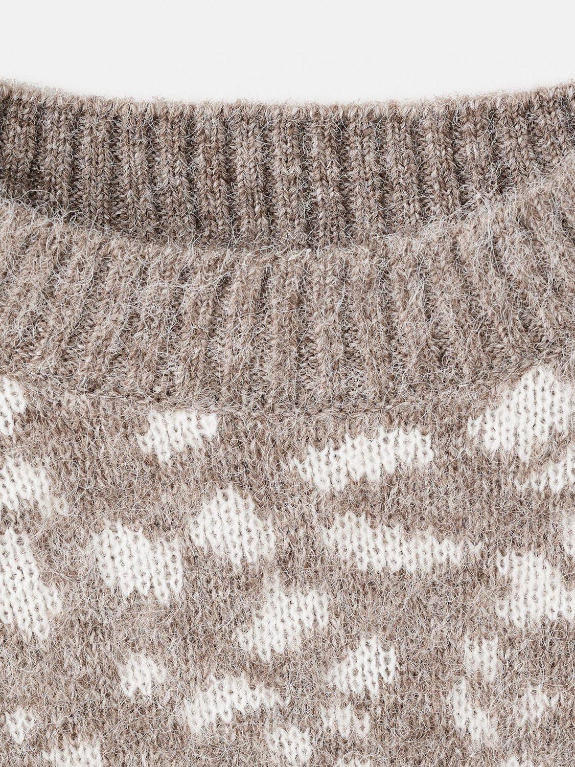 Product image 7 of 7, which shows Mango Pitiusa Animal Print Jumper, Light Beige, S