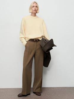 Mango Revuelto Round Neck Jumper, Yellow - view 2, Yellow