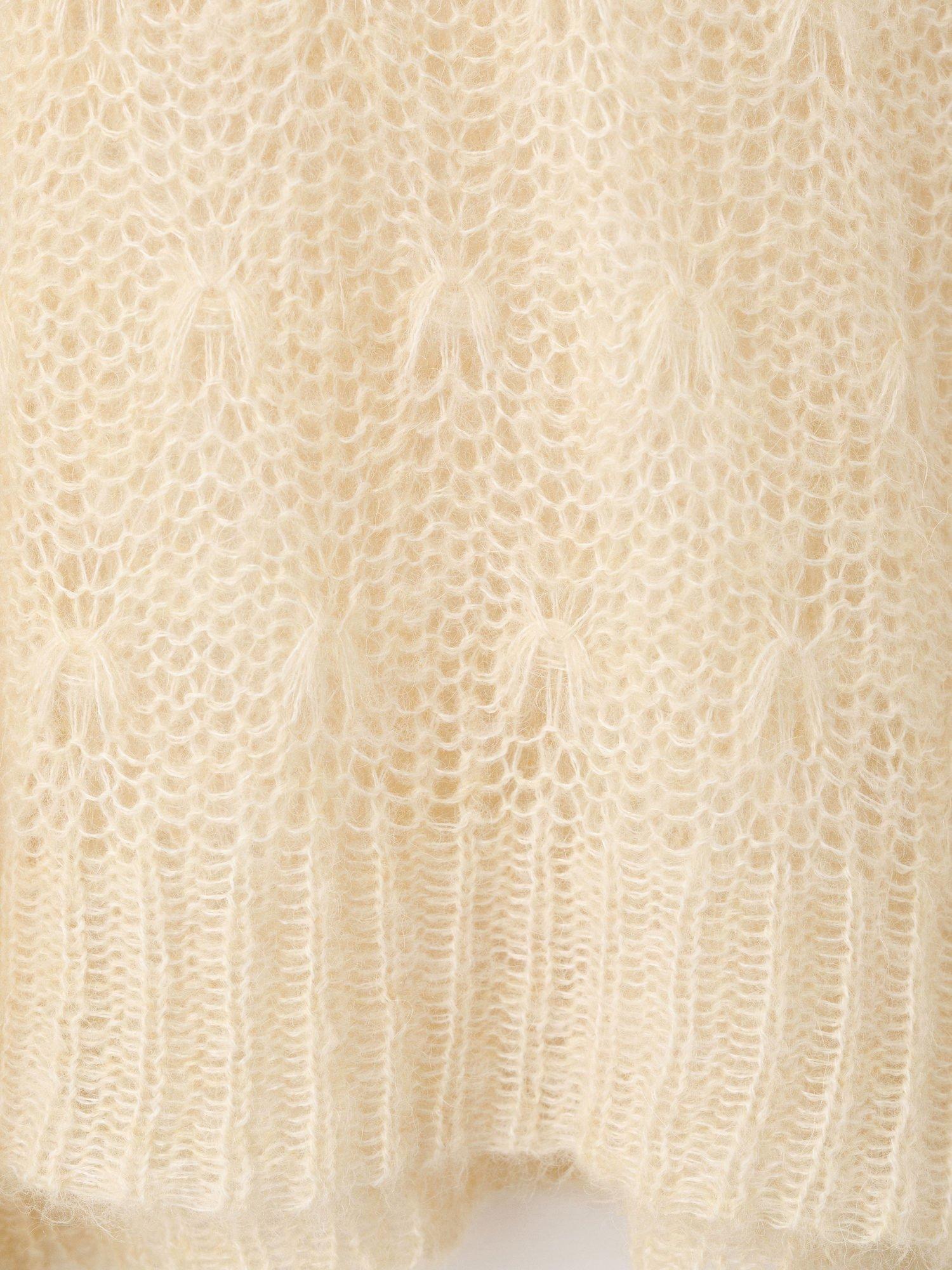 Product image 5 of 6, which shows Mango Solcito Open Knit Jumper, Natural White, L