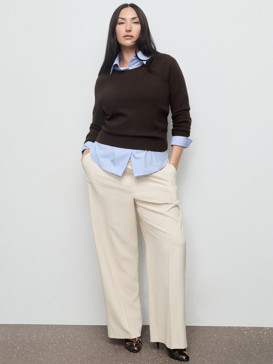 Product image 7 of 8, which shows Mango Emeneia Fine Knit Jumper, Dark Brown, 4XL