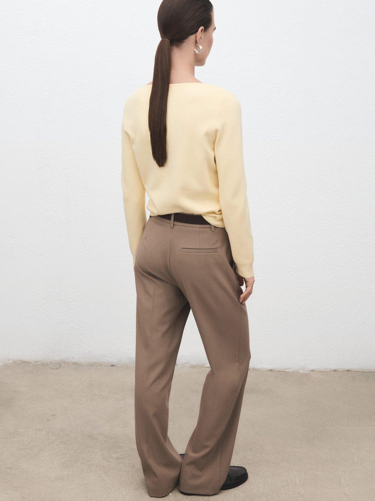 Product image 4 of 9, which shows Mango Emeneia Fine Knit Jumper, Yellow, XS
