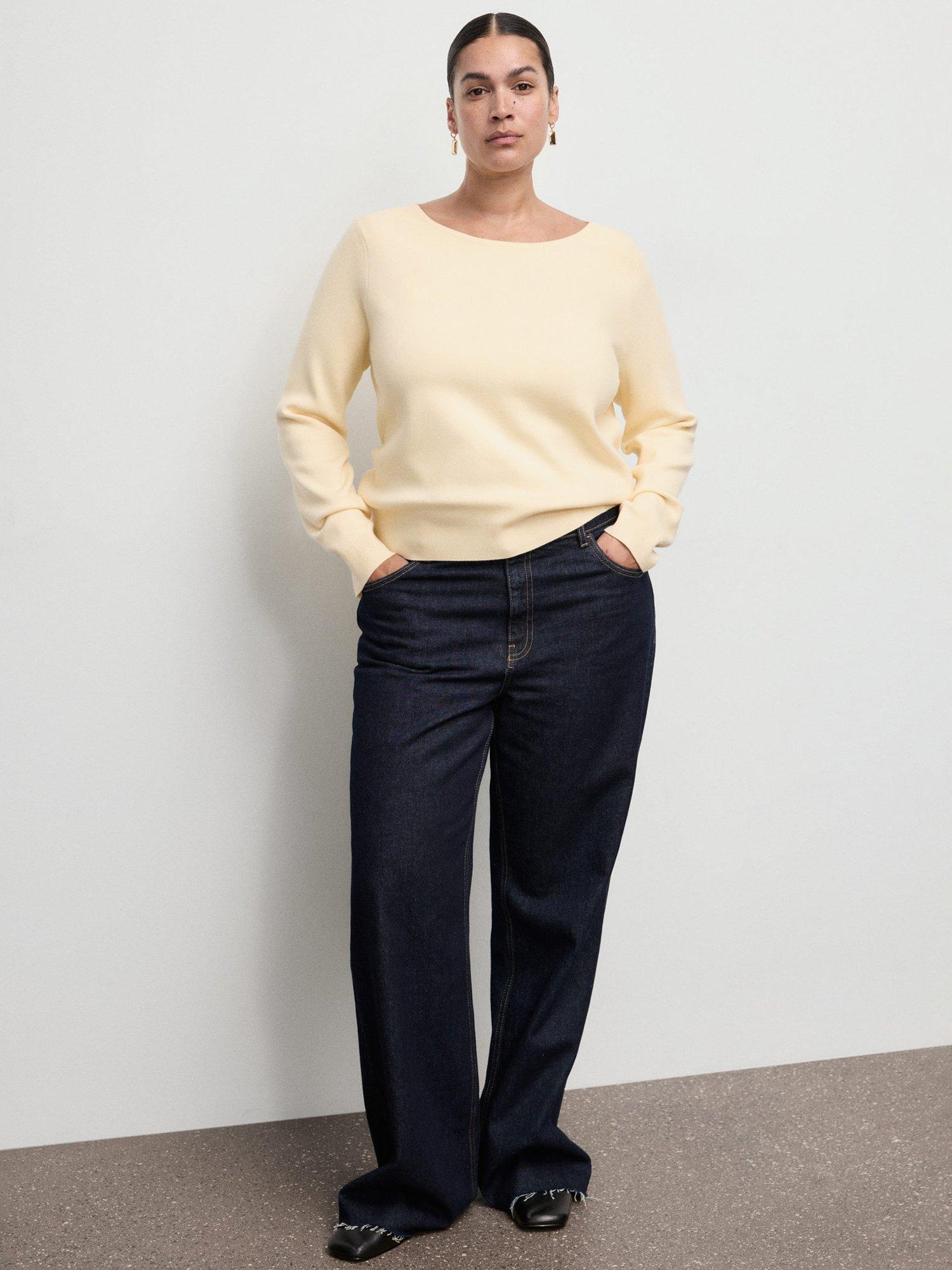 Product image 8 of 9, which shows Mango Emeneia Fine Knit Jumper, Yellow, XS