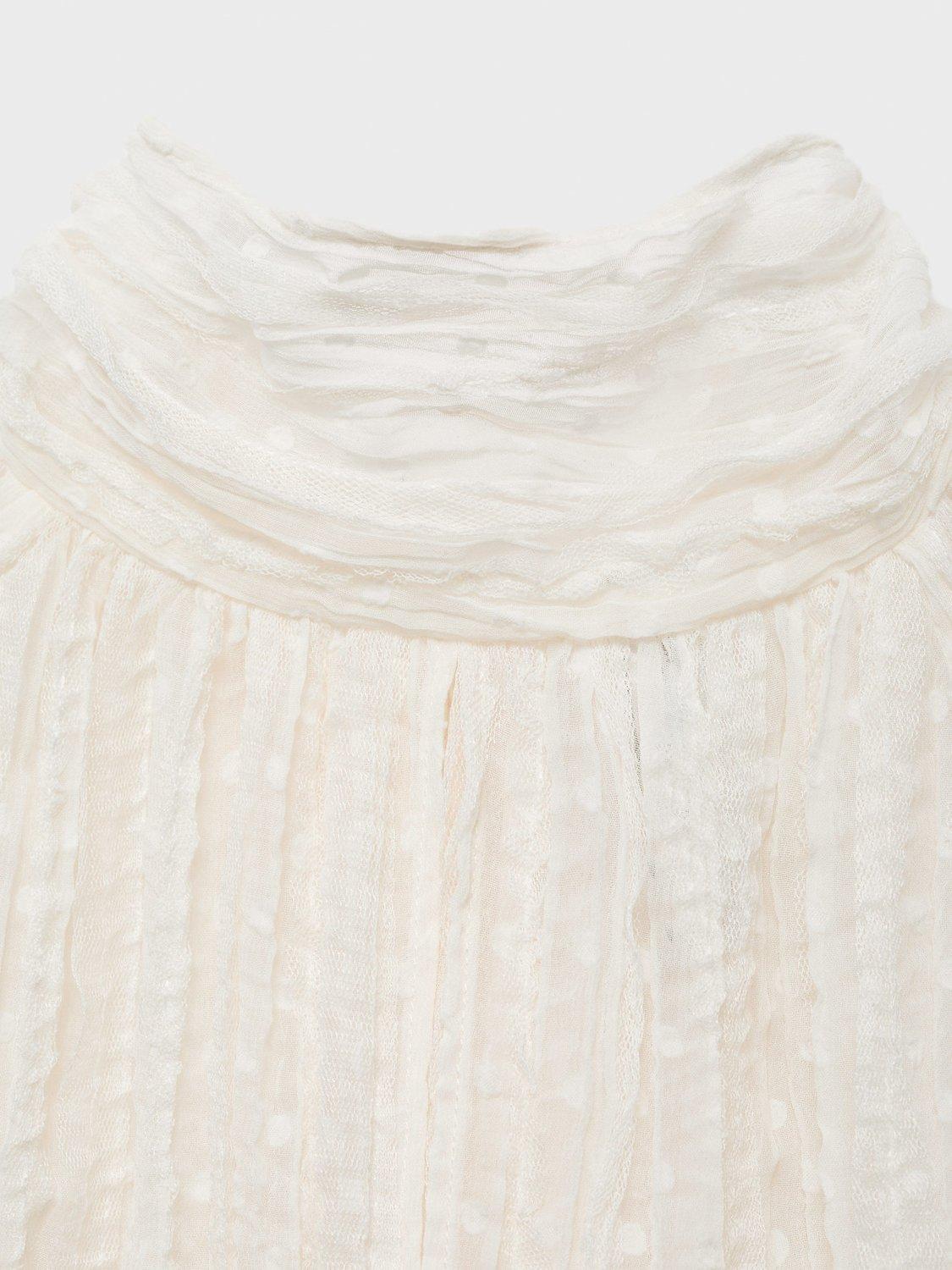 Product image 5 of 7, which shows Mango Coty Textured Bow Neck Top, Natural White, 8