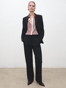 Mango Margaret Stripe Shirt - view 2, Dark Red