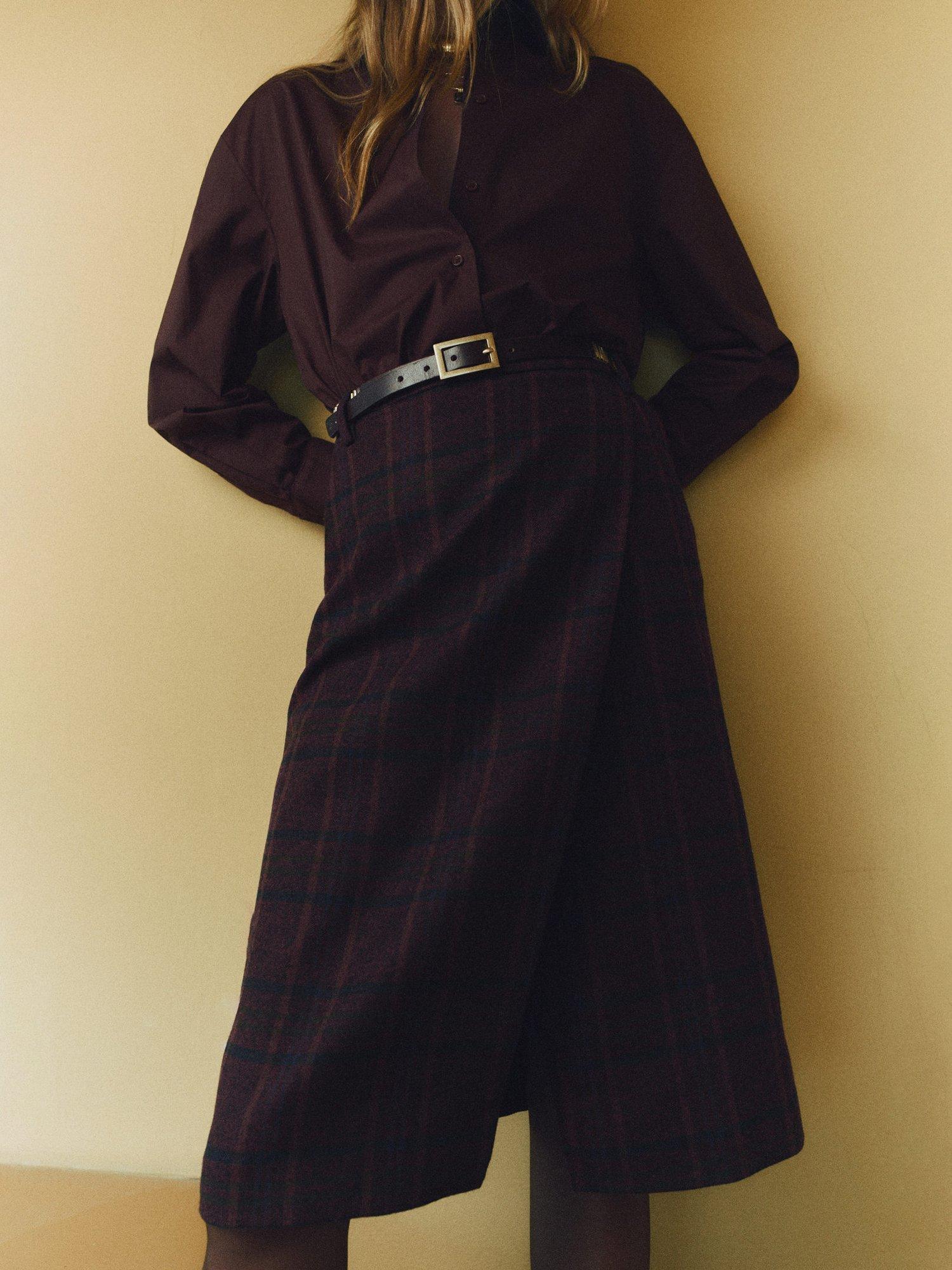 Product image 1 of 7, which shows Mango Jaguar Oversized Cotton Poplin Shirt, Brown, 10