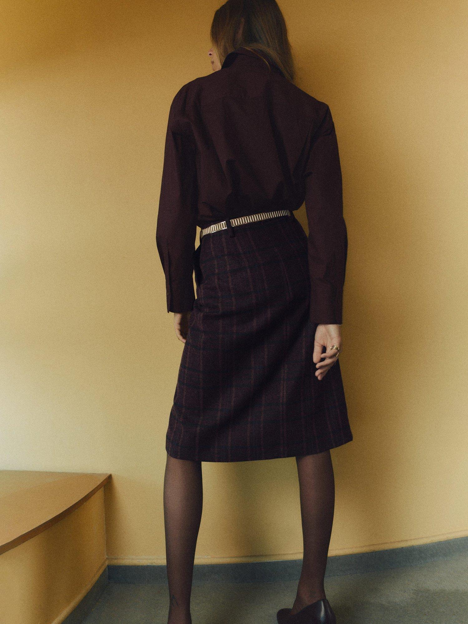 Product image 4 of 7, which shows Mango Jaguar Oversized Cotton Poplin Shirt, Brown, 10