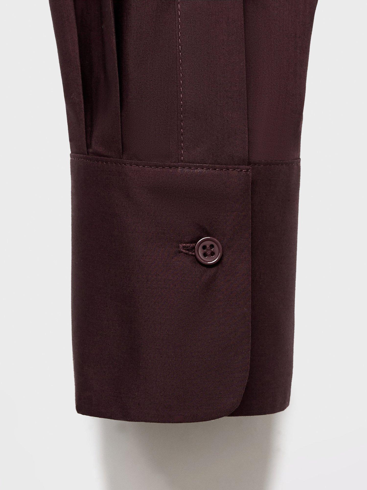 Product image 5 of 7, which shows Mango Jaguar Oversized Cotton Poplin Shirt, Brown, 10