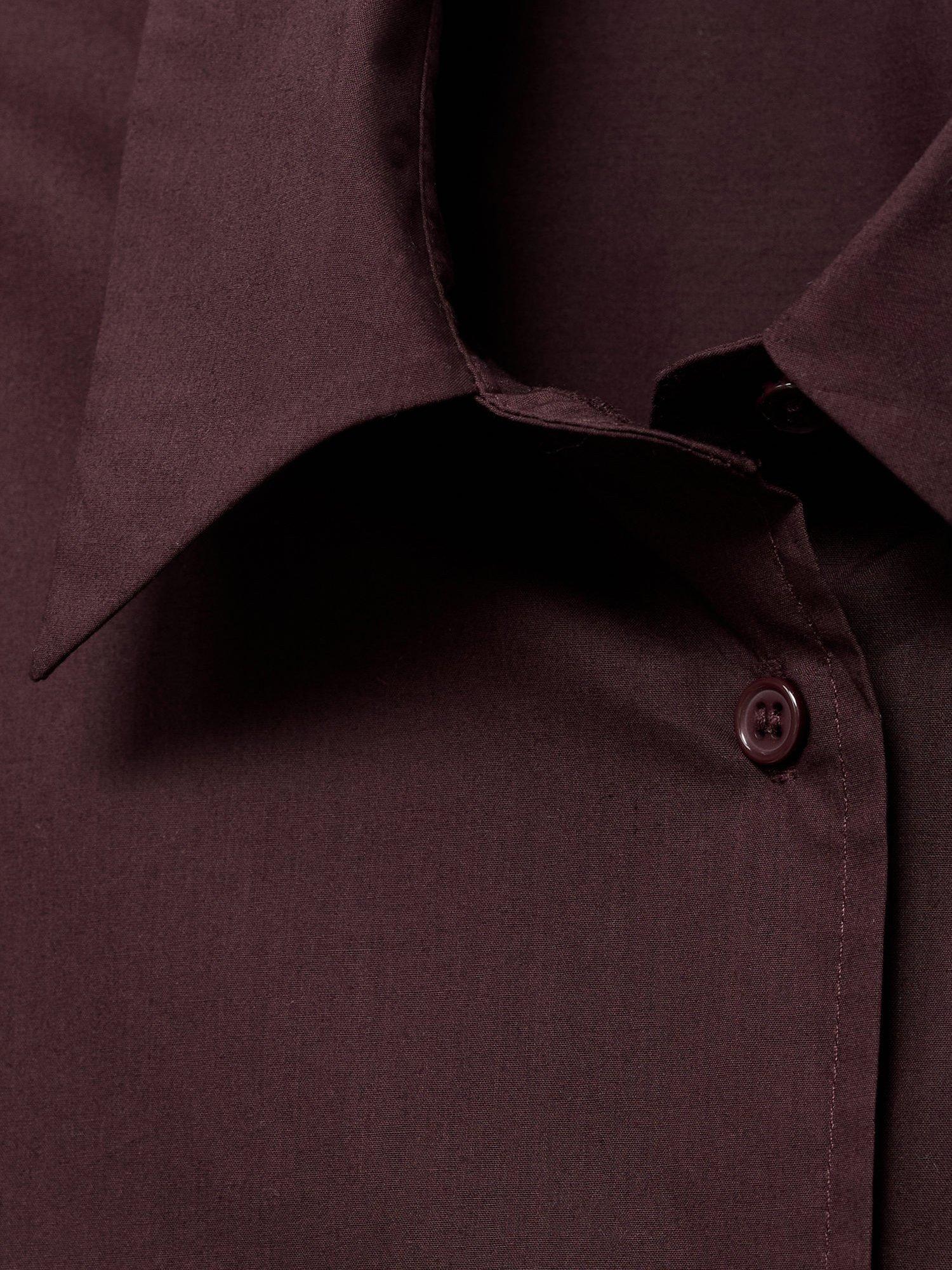 Product image 7 of 7, which shows Mango Jaguar Oversized Cotton Poplin Shirt, Brown, 10