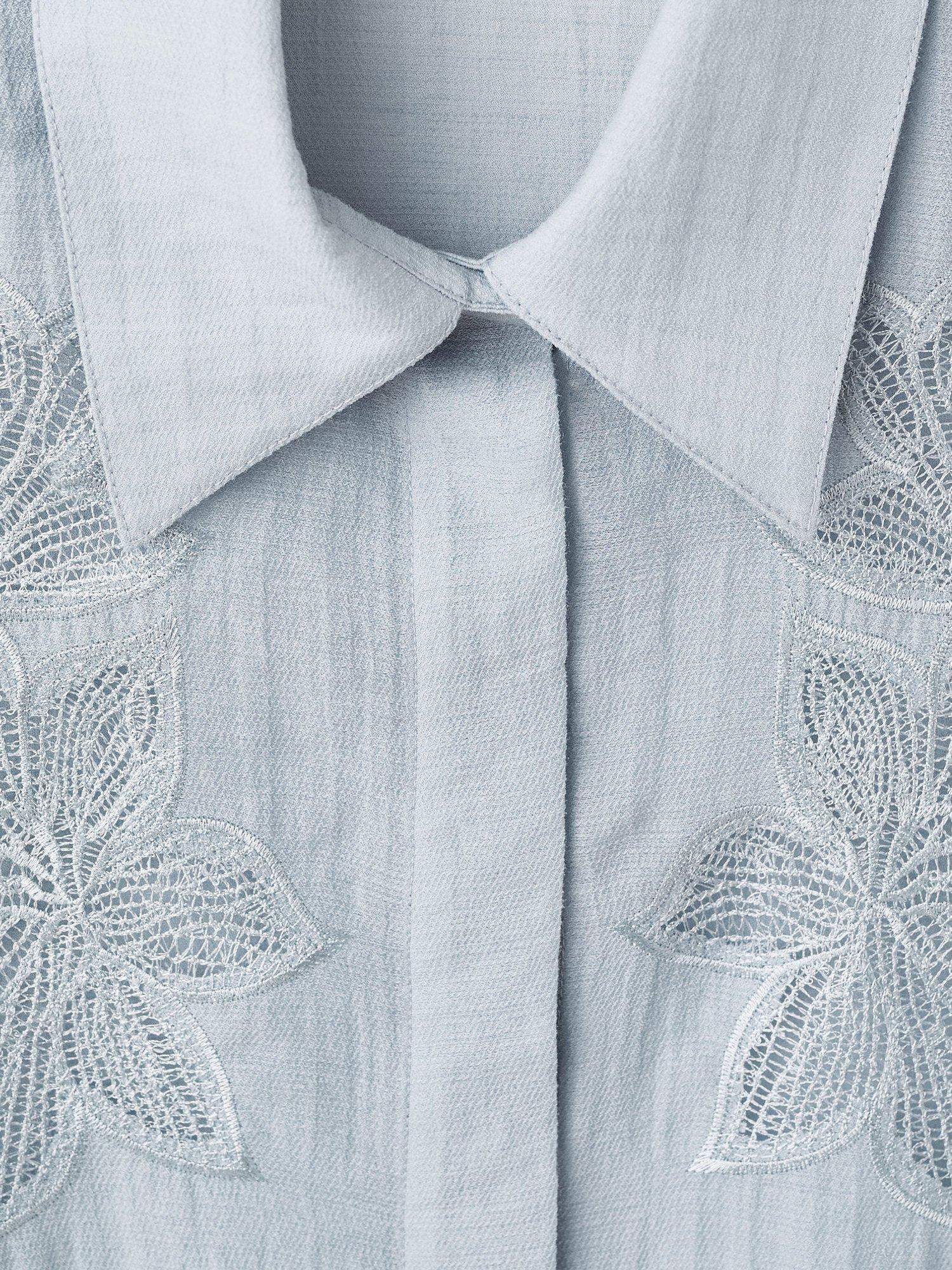 Product image 7 of 7, which shows Mango Miranda Embroidered Shirt, Blue, 10